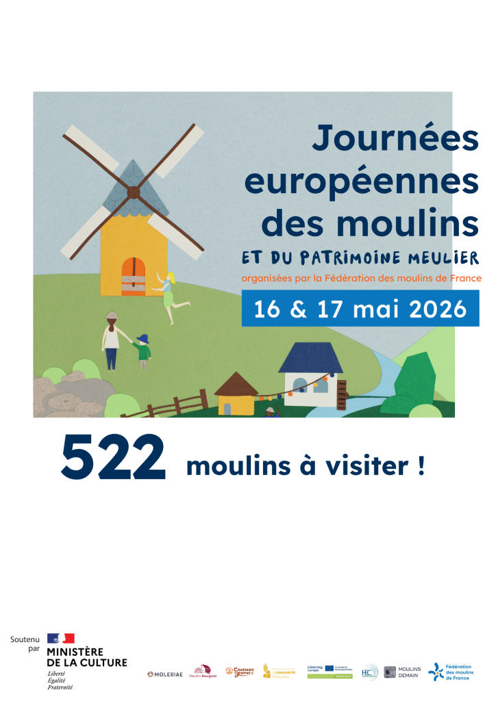 522 moulins mobilisés pour les Journées Européennes des Moulins 2026!